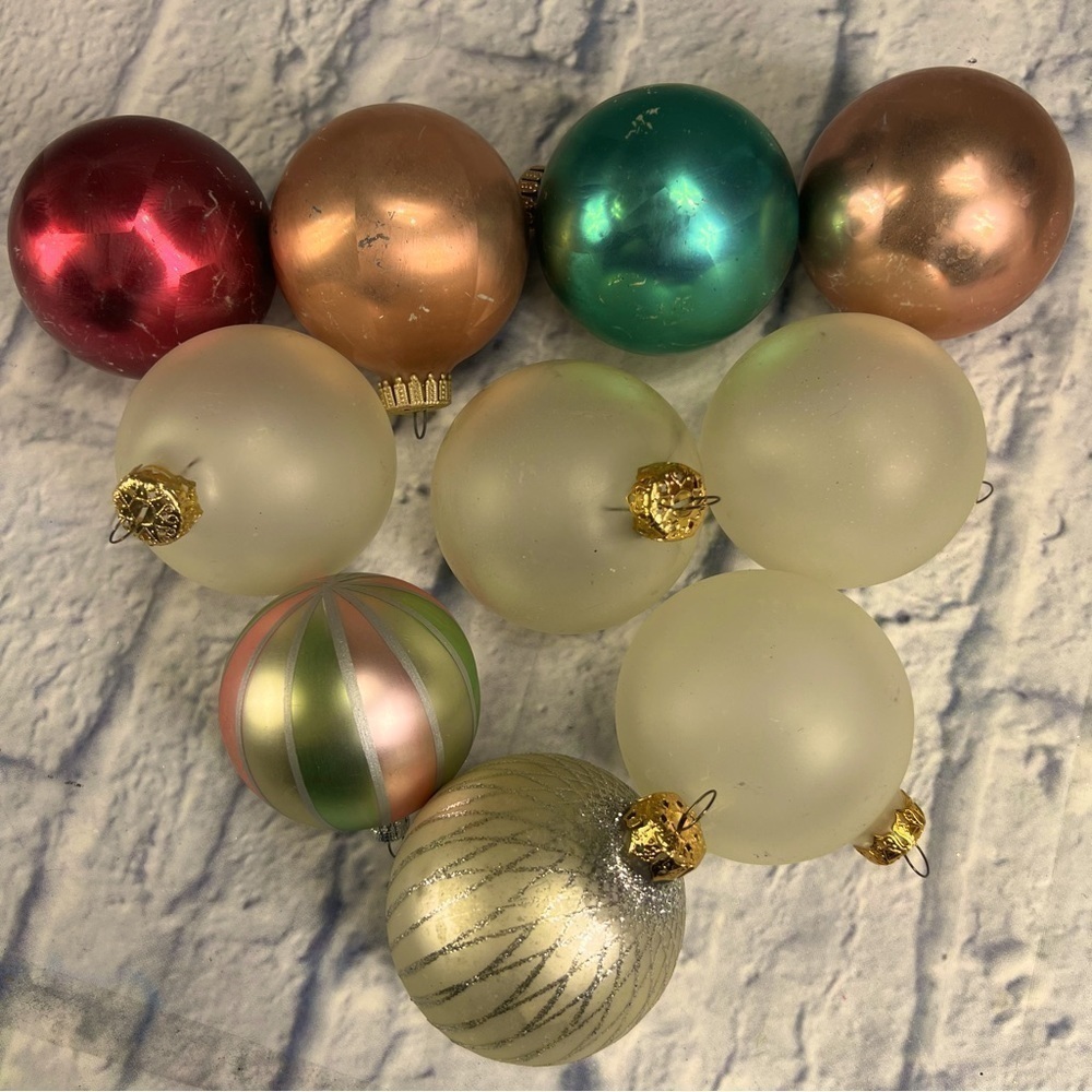 Vintage glass ornaments 10 pack
